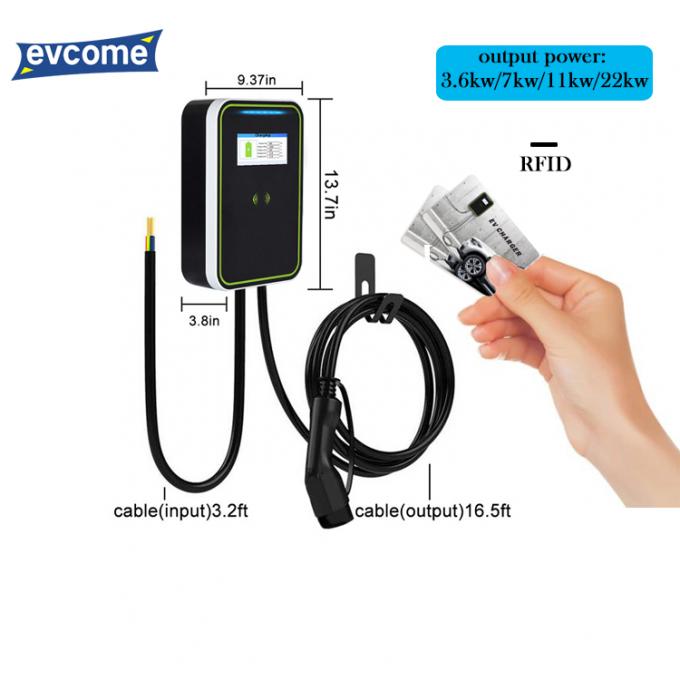 Ev-HW ηλεκτρική γραμμή πυροβόλων όπλων φορτιστών Wallbox αυτοκινήτων με την οθόνη 7KW 0